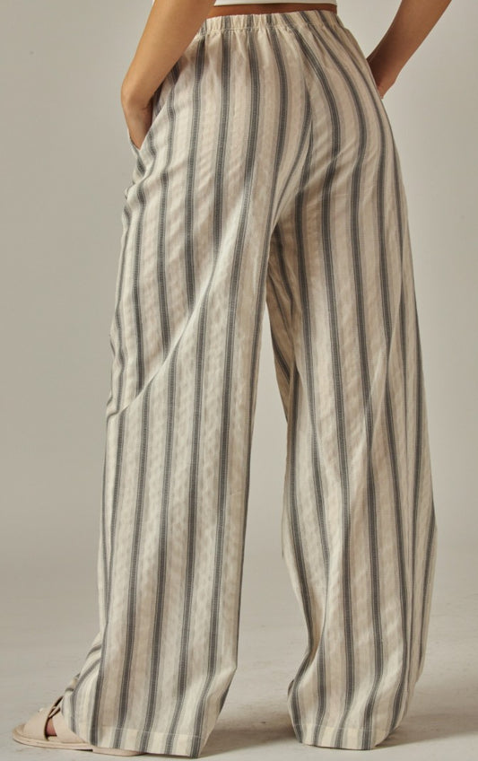 Striped Relaxed Wide Leg Pant - RUNS SMALL