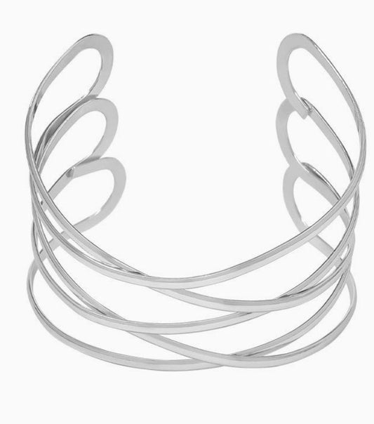 BRAIDED CUFF BRACELET - DENIM & ONYX