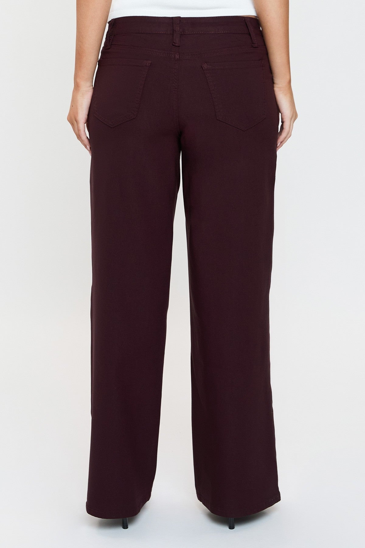 Dark Brown Hyper Stretch High Rise Wide Leg - DENIM & ONYX