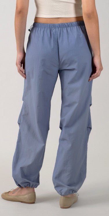 Drawstring Wide Leg Pants - DENIM & ONYX