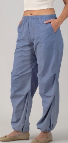 Drawstring Wide Leg Pants - DENIM & ONYX