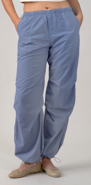 Drawstring Wide Leg Pants - DENIM & ONYX