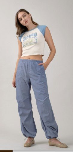 Drawstring Wide Leg Pants - DENIM & ONYX