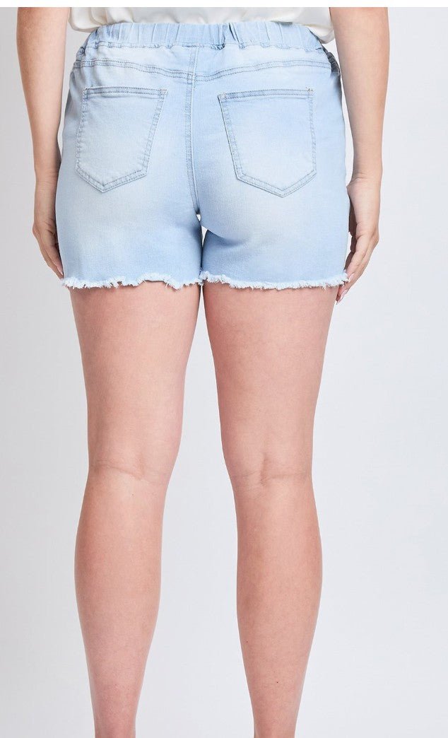 Essentials Elastic Waistband Jogger Shorts - DENIM & ONYX
