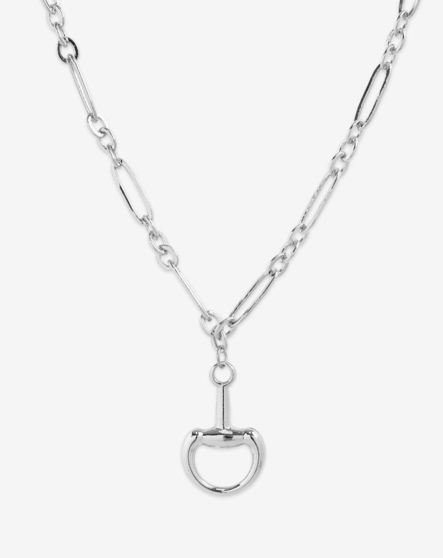 Horsebit Linked Chain Necklace - DENIM & ONYX