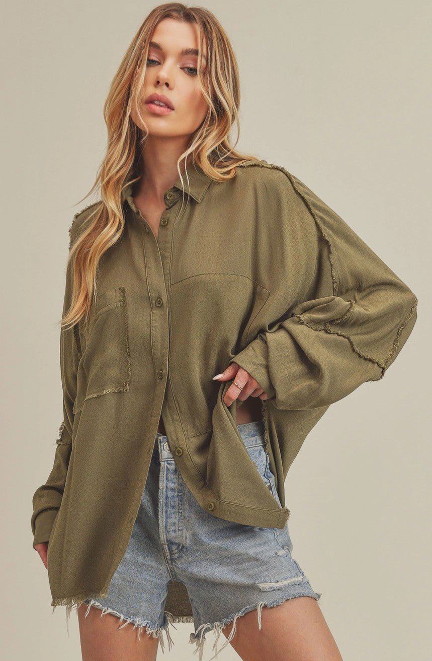 LIGHTWEIGHT BUTTON UP - DENIM & ONYX
