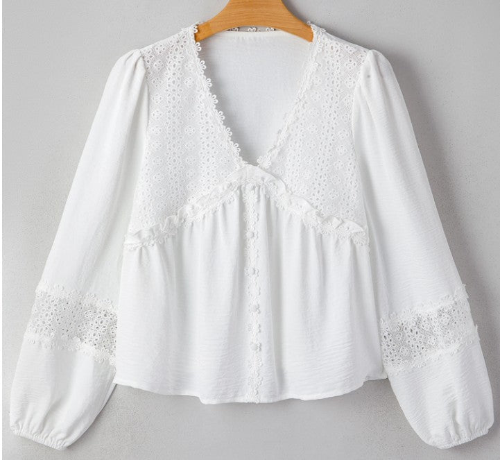 Long Sleeve Blouse - DENIM & ONYX