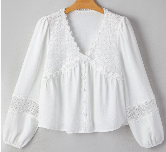 Long Sleeve Blouse - DENIM & ONYX