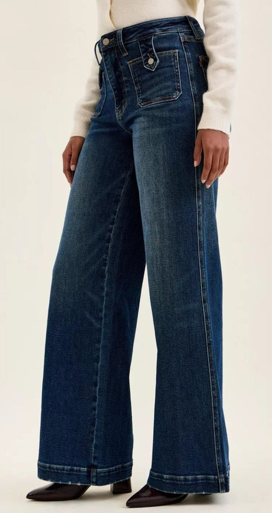 Lux Retro Wide Jeans - Judy Blue - DENIM & ONYX
