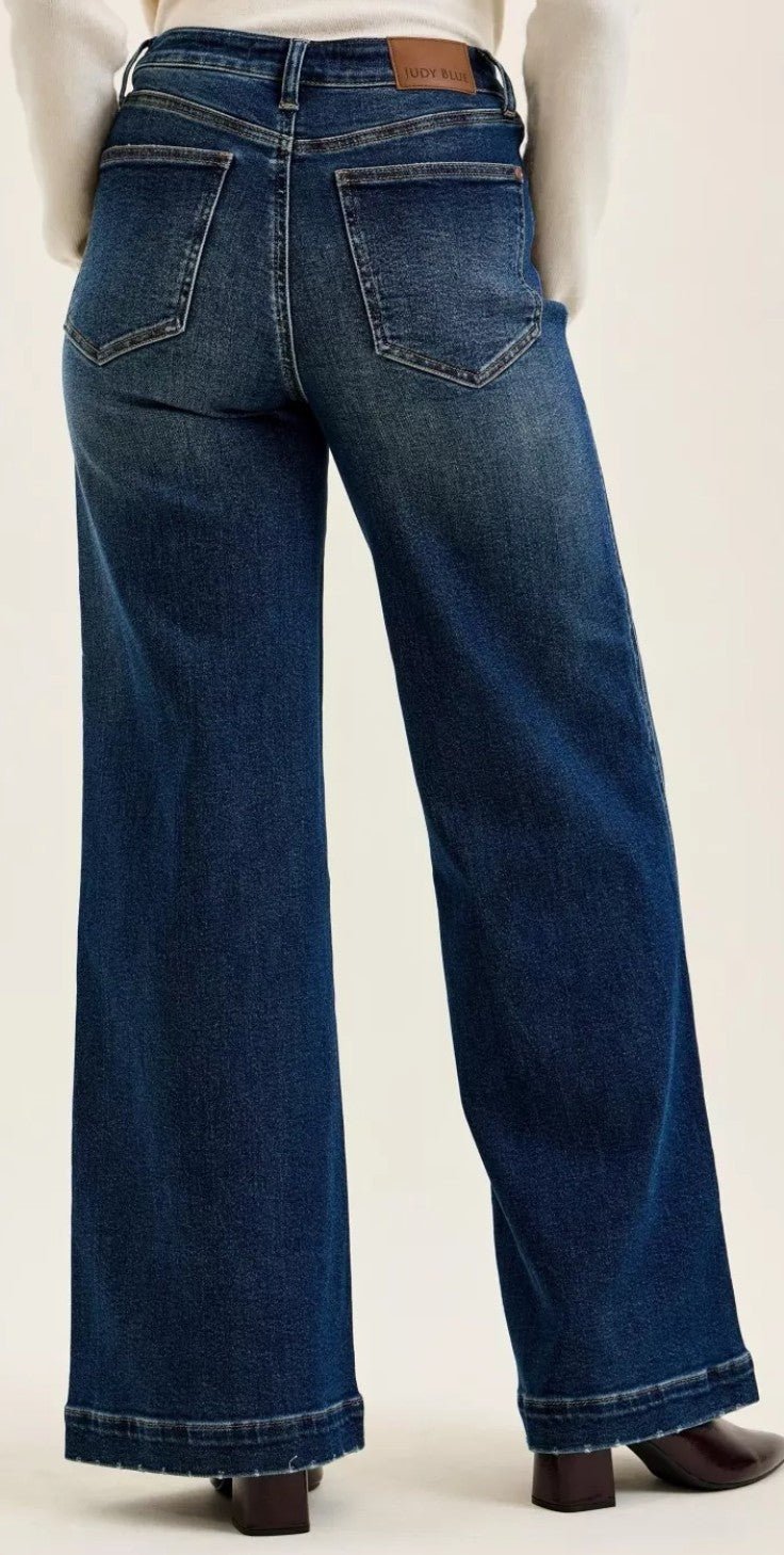 Lux Retro Wide Jeans - Judy Blue - DENIM & ONYX