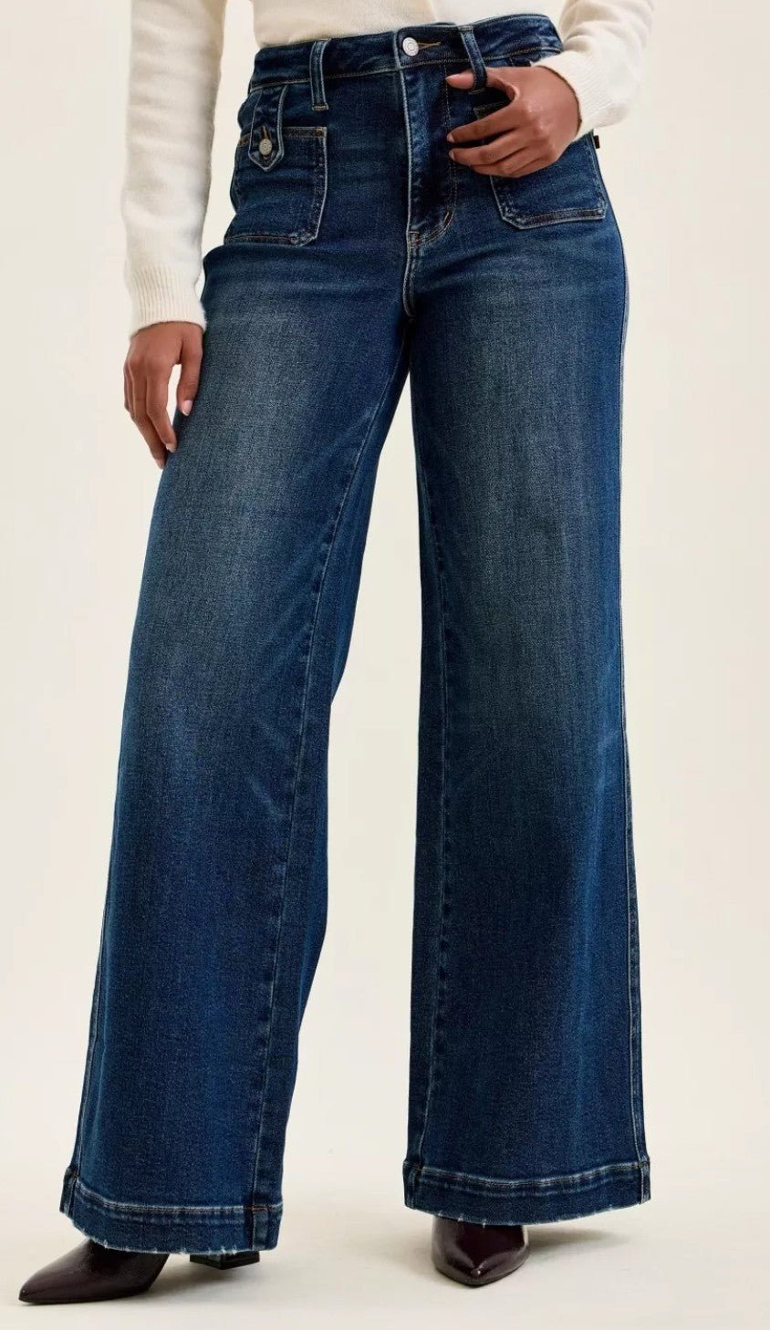 Lux Retro Wide Jeans - Judy Blue - DENIM & ONYX