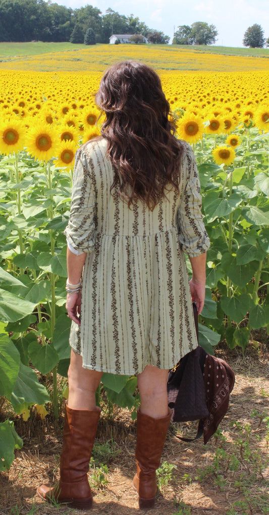 Mini Knit Dress W/ Side Pockets - DENIM & ONYX