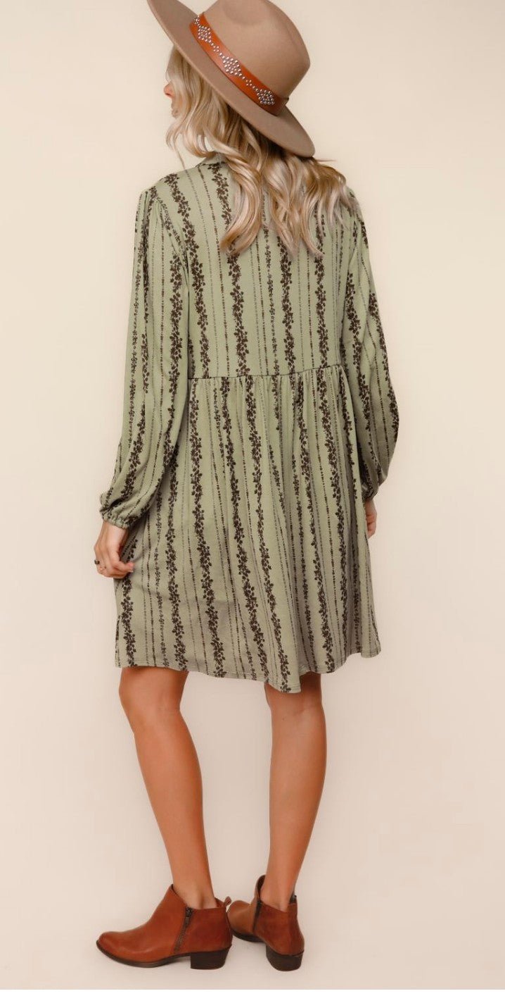 Mini Knit Dress W/ Side Pockets - DENIM & ONYX