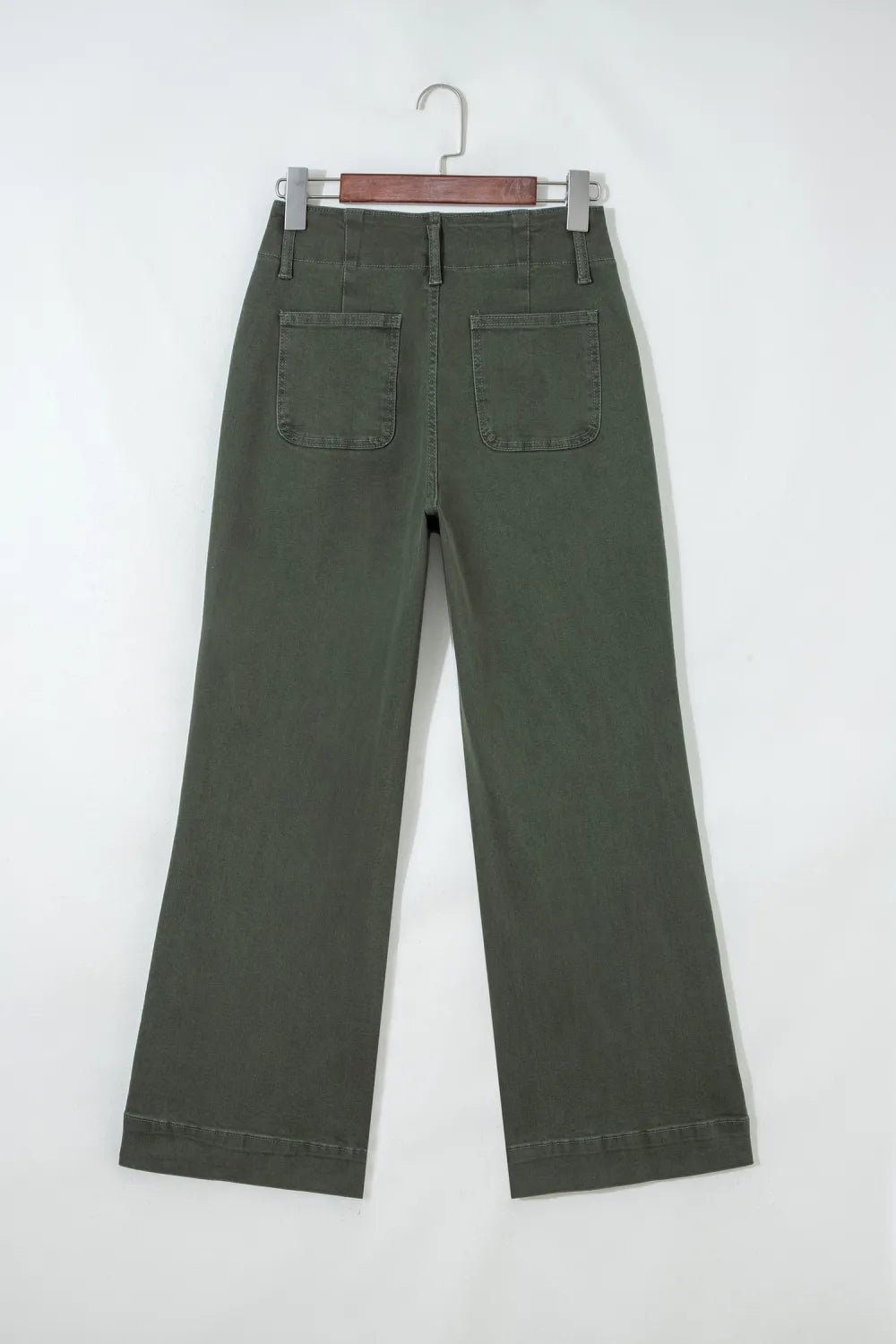 Olive High-Rise Wide Leg Jeans - DENIM & ONYX