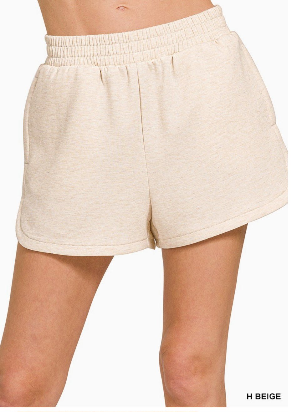 Scuba elastic waistband dolphin shorts - DENIM & ONYX