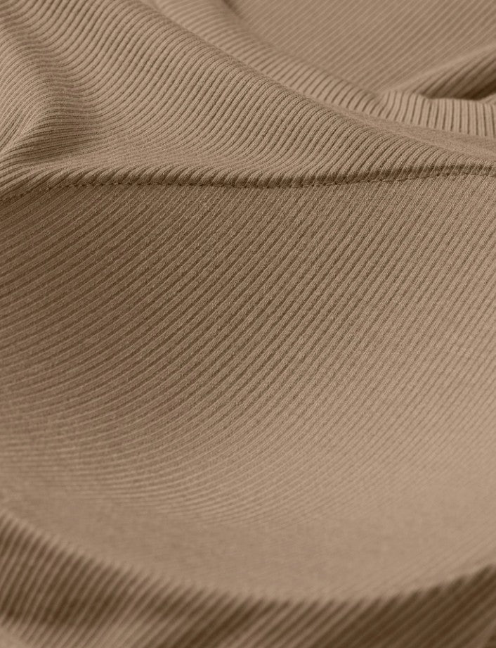 TAN SLIM RIBBED PADDED TANK TOP - DENIM & ONYX