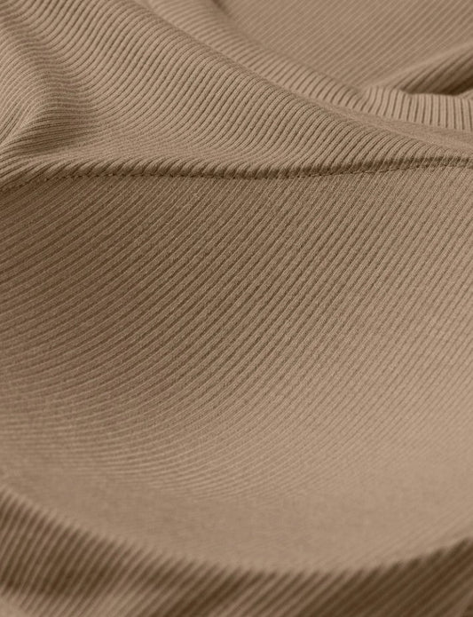 TAN SLIM RIBBED PADDED TANK TOP - DENIM & ONYX