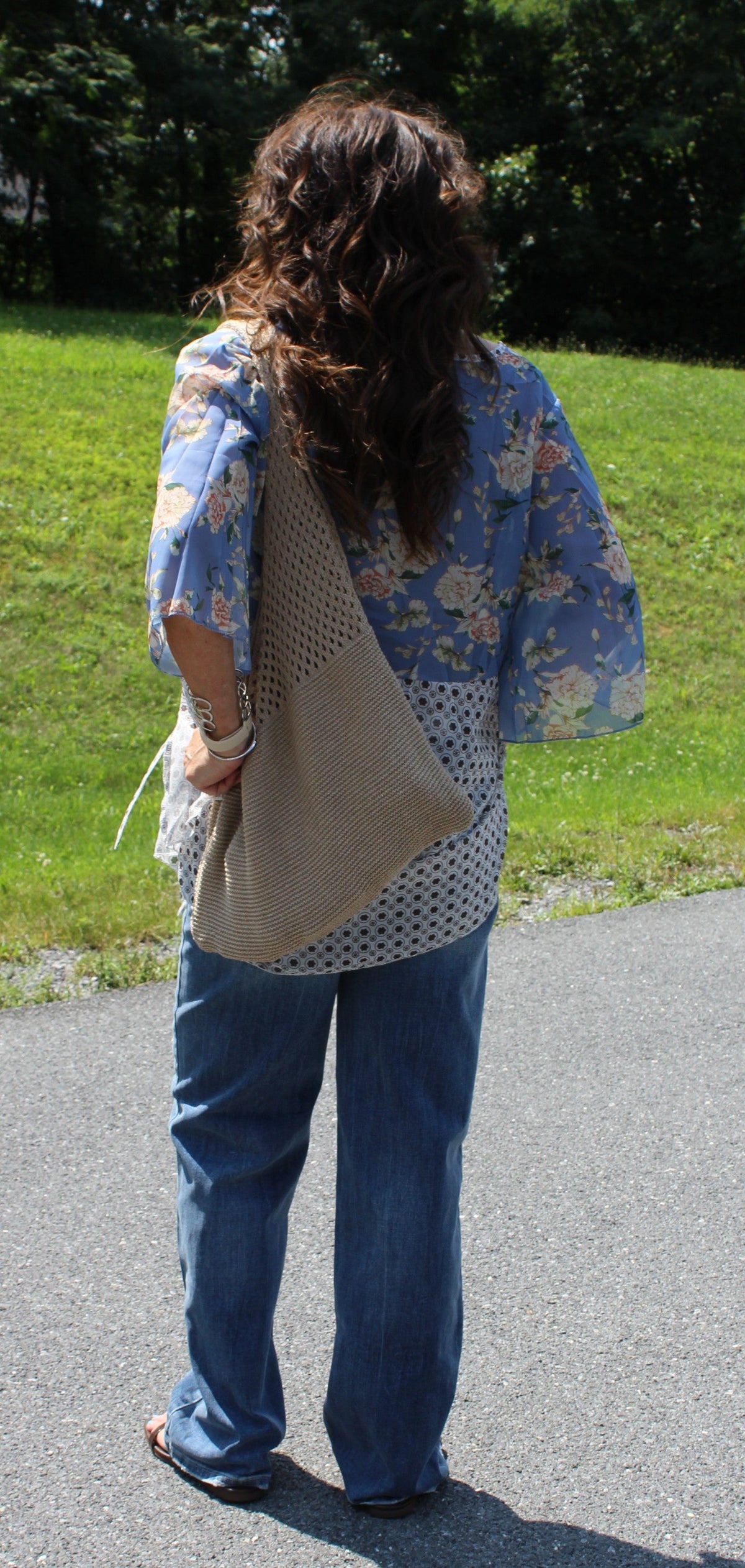 Tie Back Floral Kimono - DENIM & ONYX